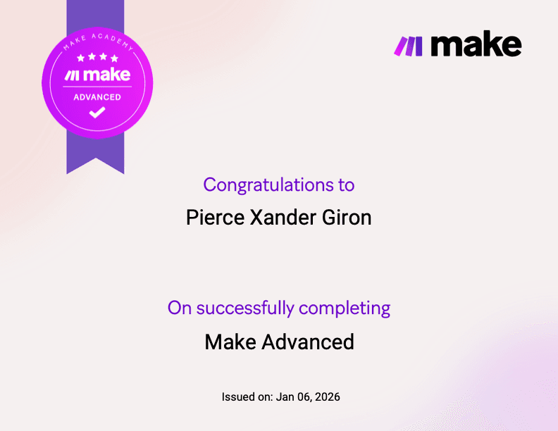 Make Advanced certificate
